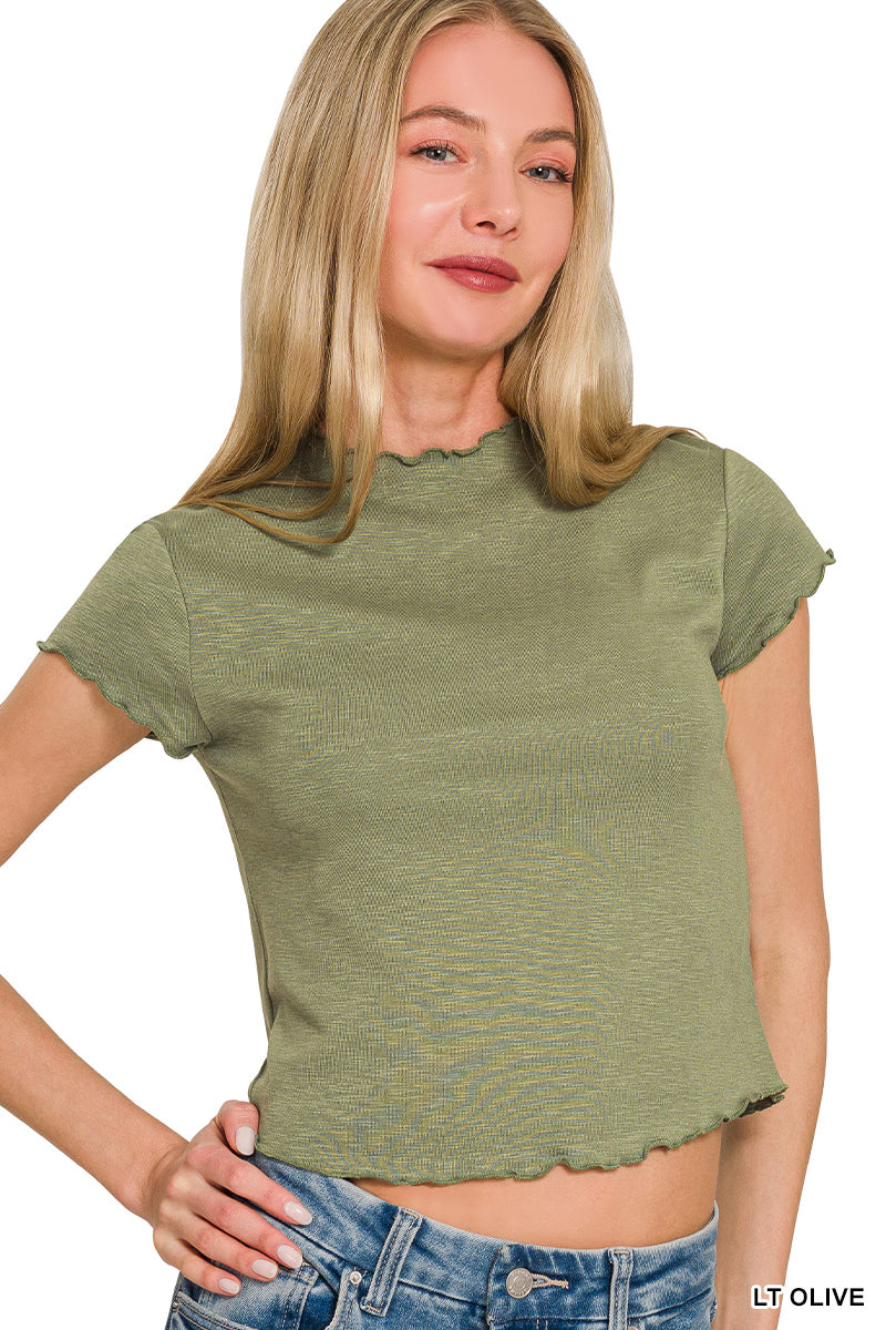 Trim Crop Top Zenana RTS